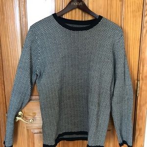 Wool cross stitch sweater, navy and white, Barque